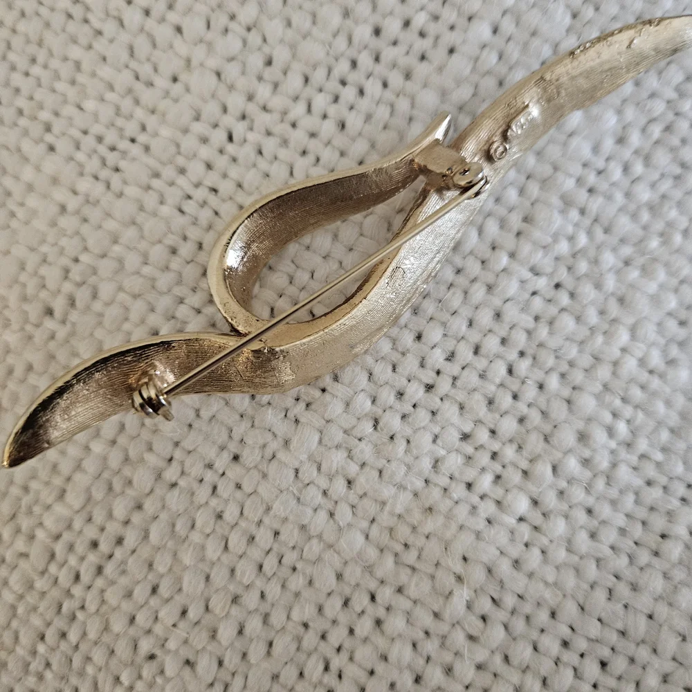 Coro Gold-Tone Textured Brooch